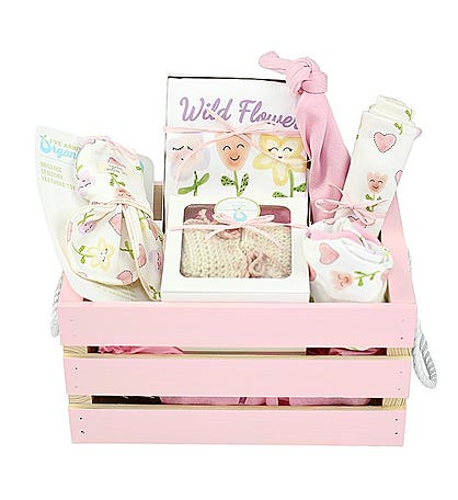 Organics Gift Basket in Pink Wildflower